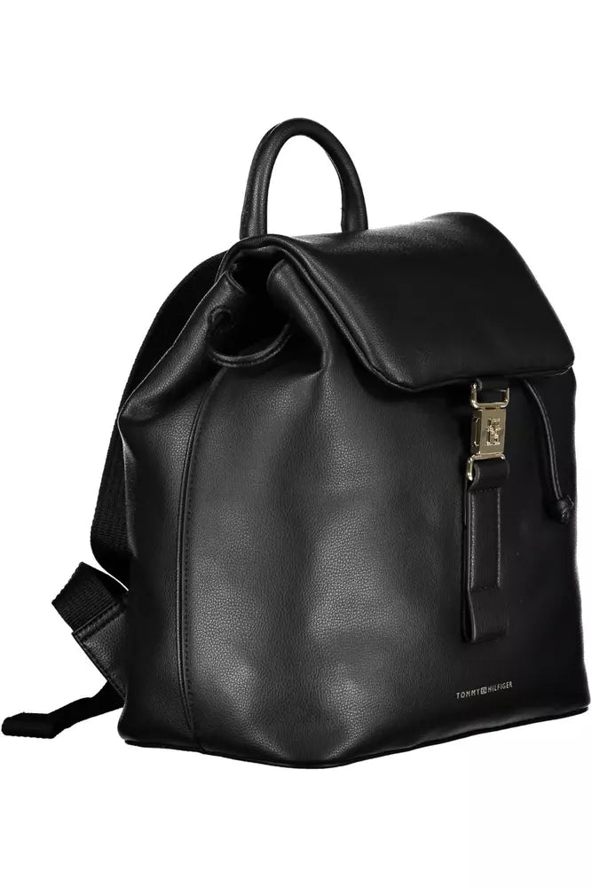 Tommy Hilfiger Black Polyester Women Backpack