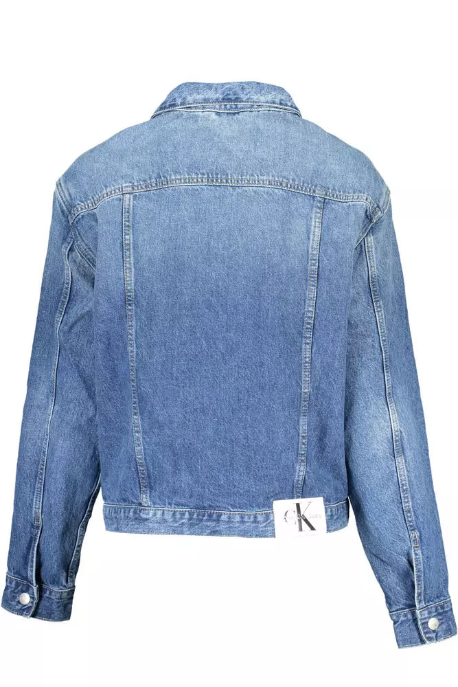 Calvin Klein Light Blue Cotton Women Jacket