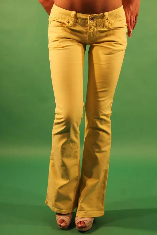 Gaudi Yellow Cotton Women Trouser