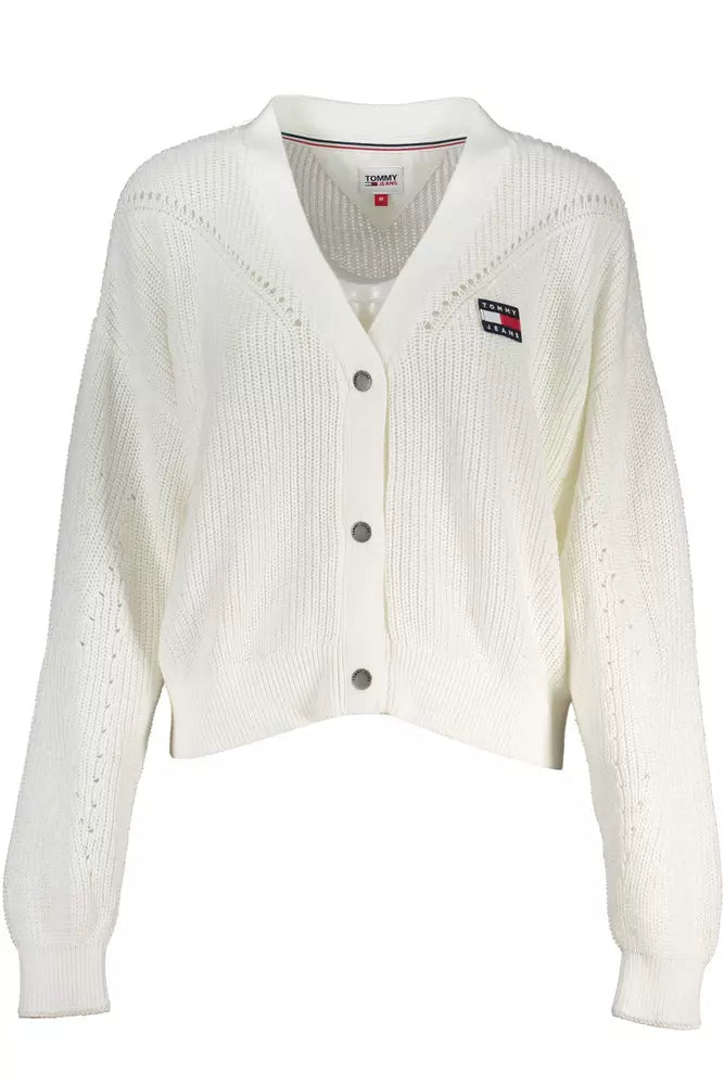 Tommy Hilfiger White Cotton Women Cardigan