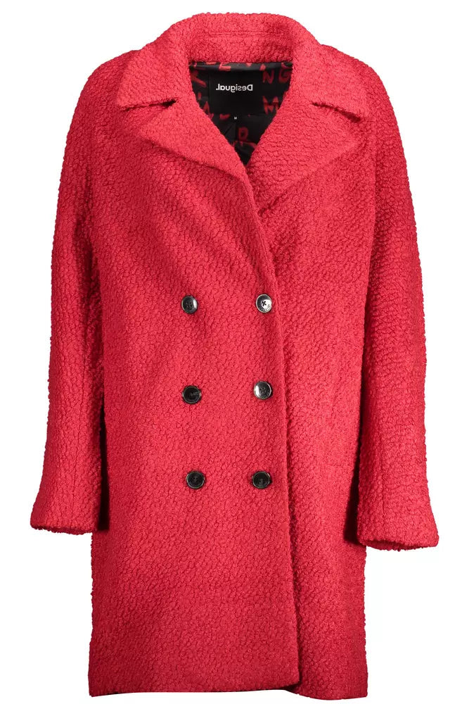 Desigual Red Wool Women Coat