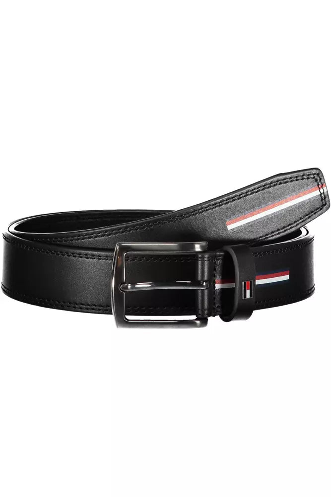 Tommy Hilfiger Black Leather Men Belt