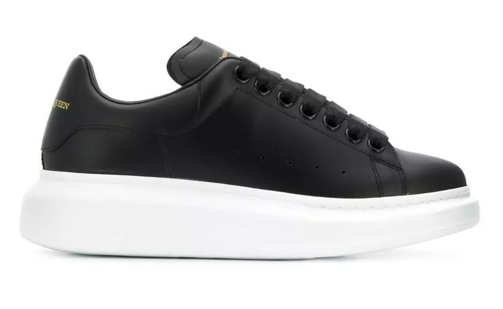 Alexander McQueen Sleek Black Classic Leather Sneakers