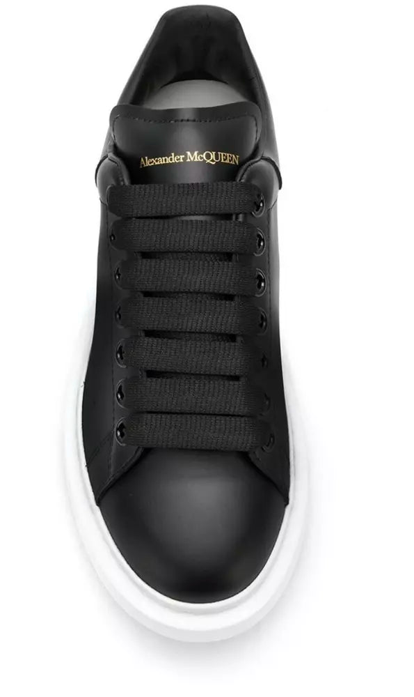 Alexander McQueen Sleek Black Classic Leather Sneakers