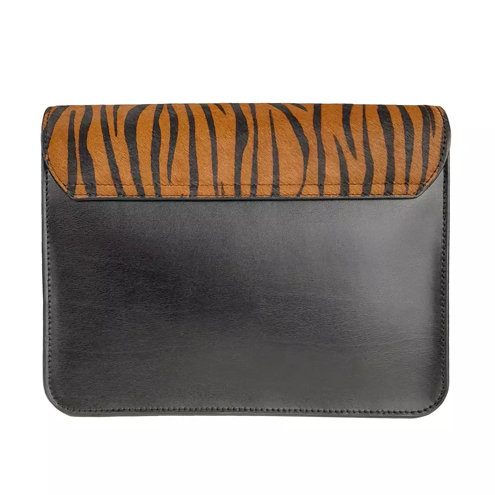 Baldinini Trend Zebra Print Flap Calfskin Shoulder Bag