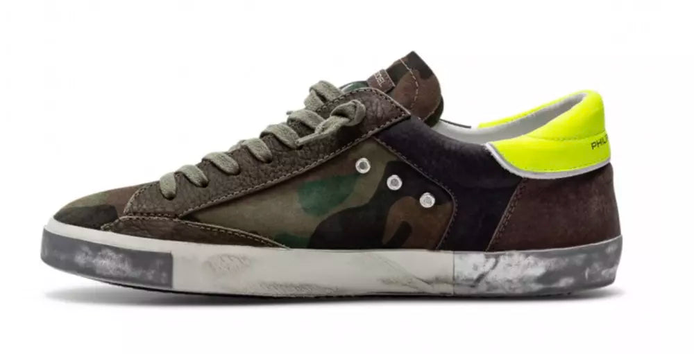 Philippe Model Army Chic Fabric Sneakers with Leather Accents