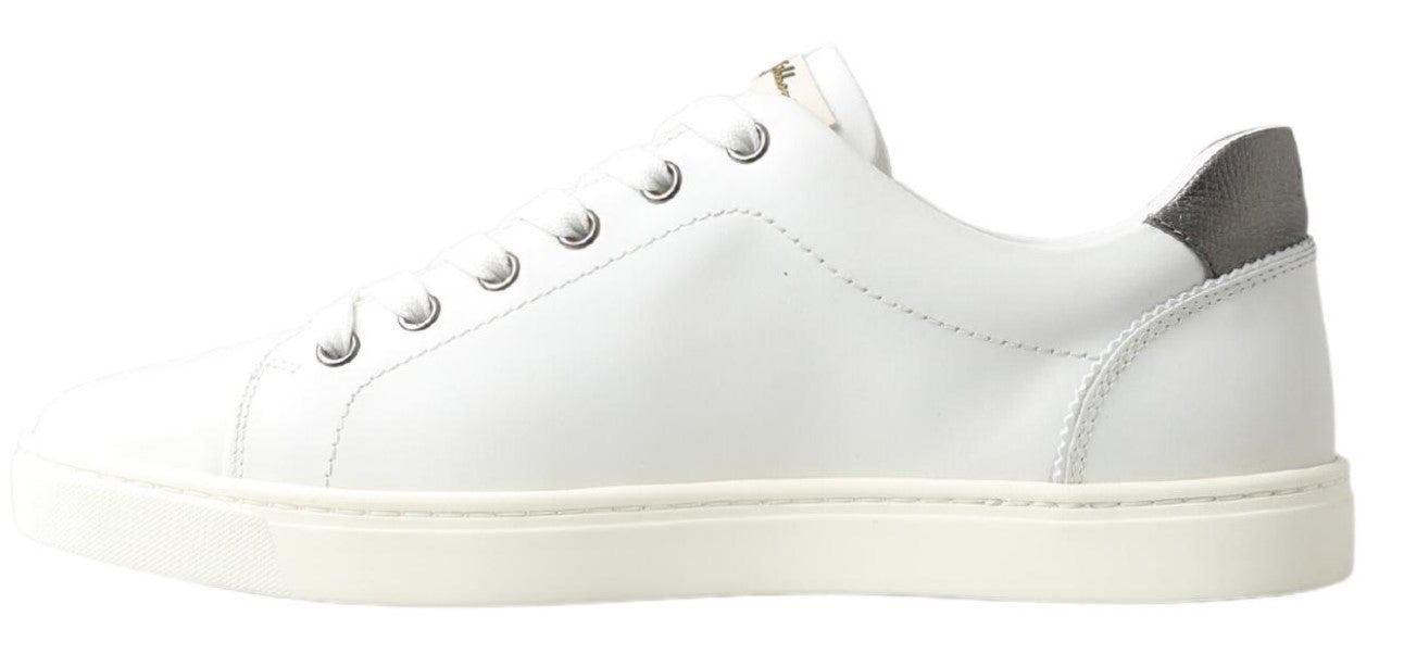 Dolce & Gabbana Elegant White Leather Low-Top Sneakers