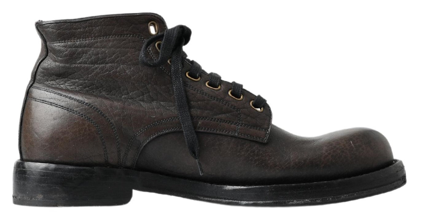 Dolce & Gabbana Elegant Leather Lace-Up Boots for Men