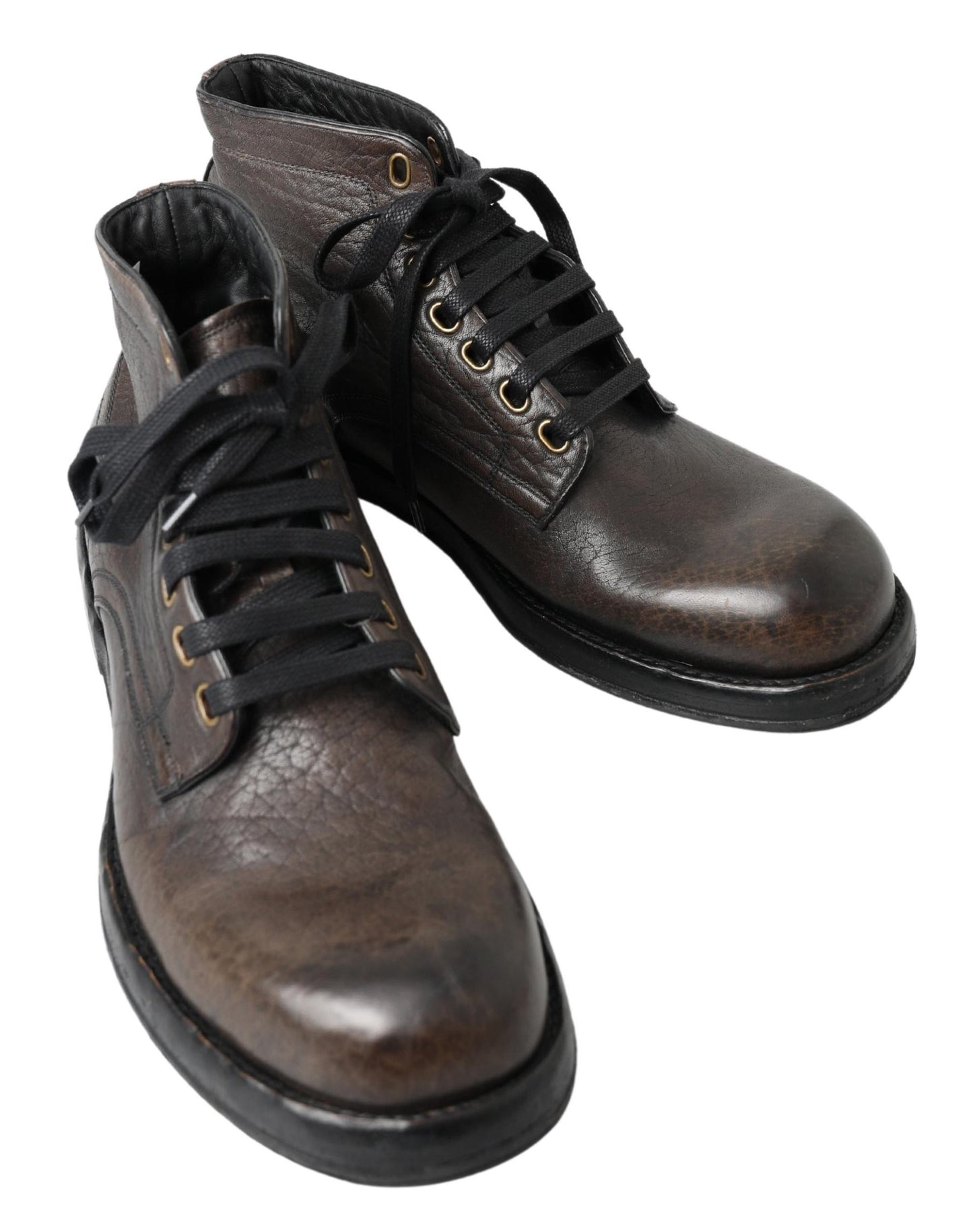 Dolce & Gabbana Elegant Leather Lace-Up Boots for Men