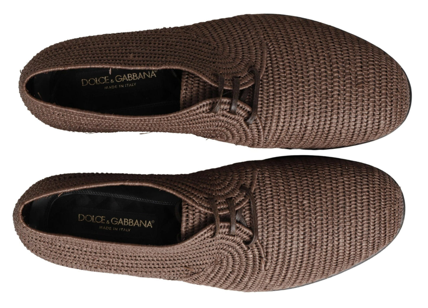 Dolce & Gabbana Exquisite Men's Raffia Derby Shoes