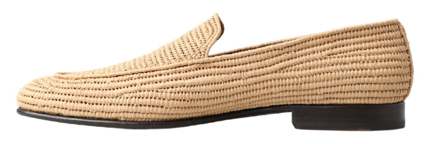 Dolce & Gabbana Elegant Beige Loafer Shoes - Slip On Sophistication