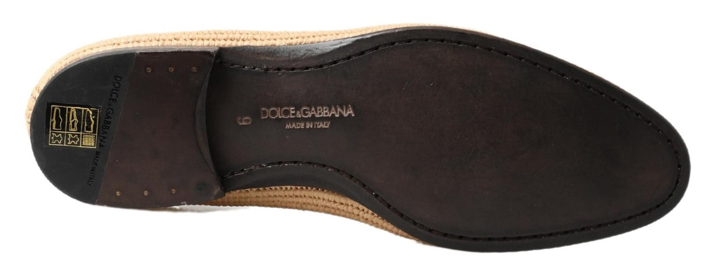 Dolce & Gabbana Elegant Beige Loafer Shoes - Slip On Sophistication