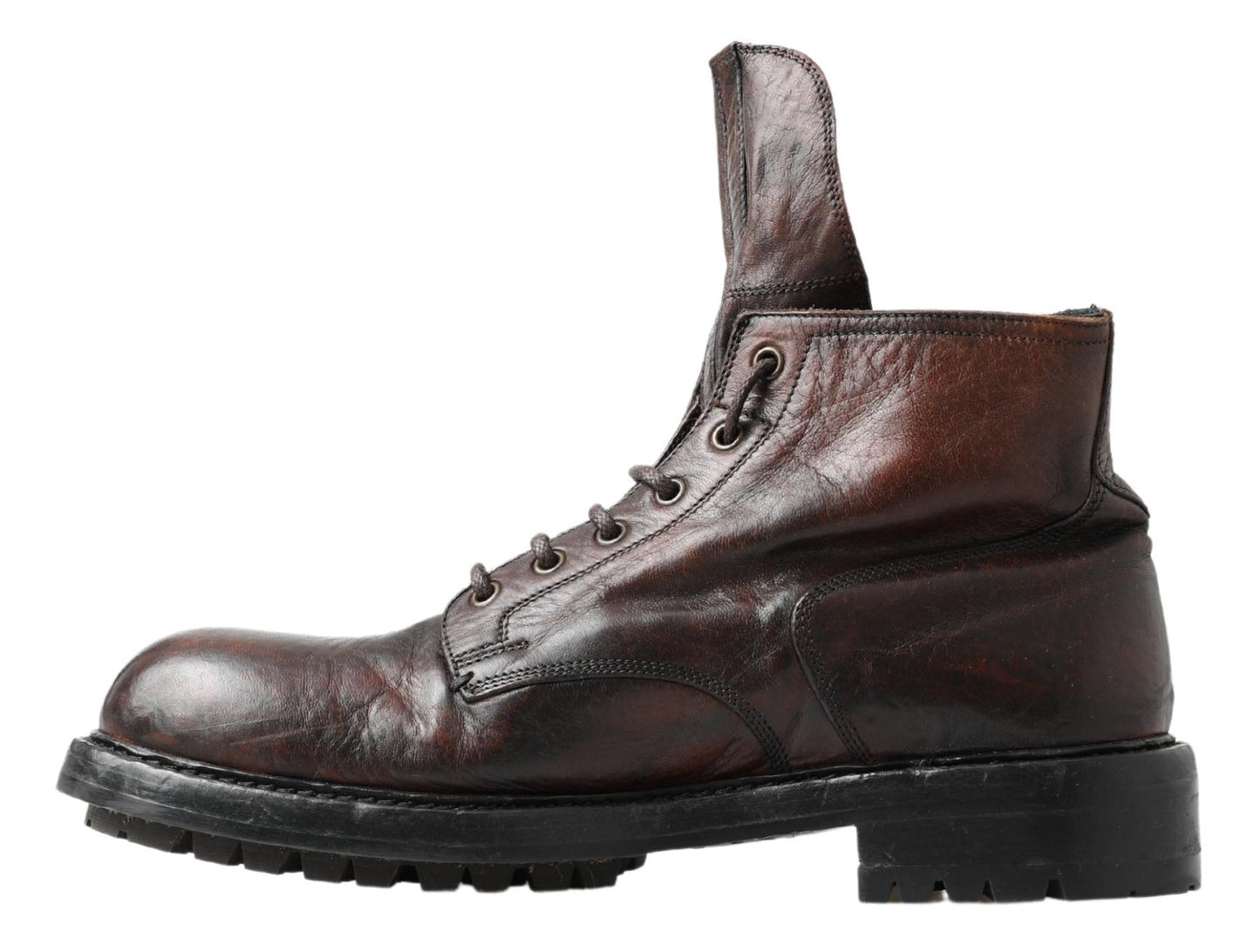 Dolce & Gabbana Elegant Combat Leather Boots - Refined Style