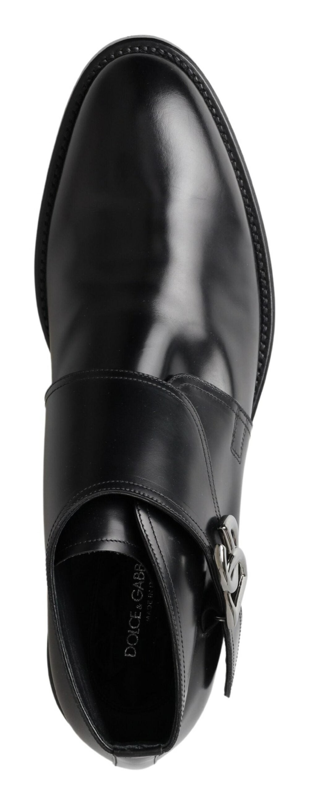 Dolce & Gabbana Elegant Leather Monk Strap Dress Shoes