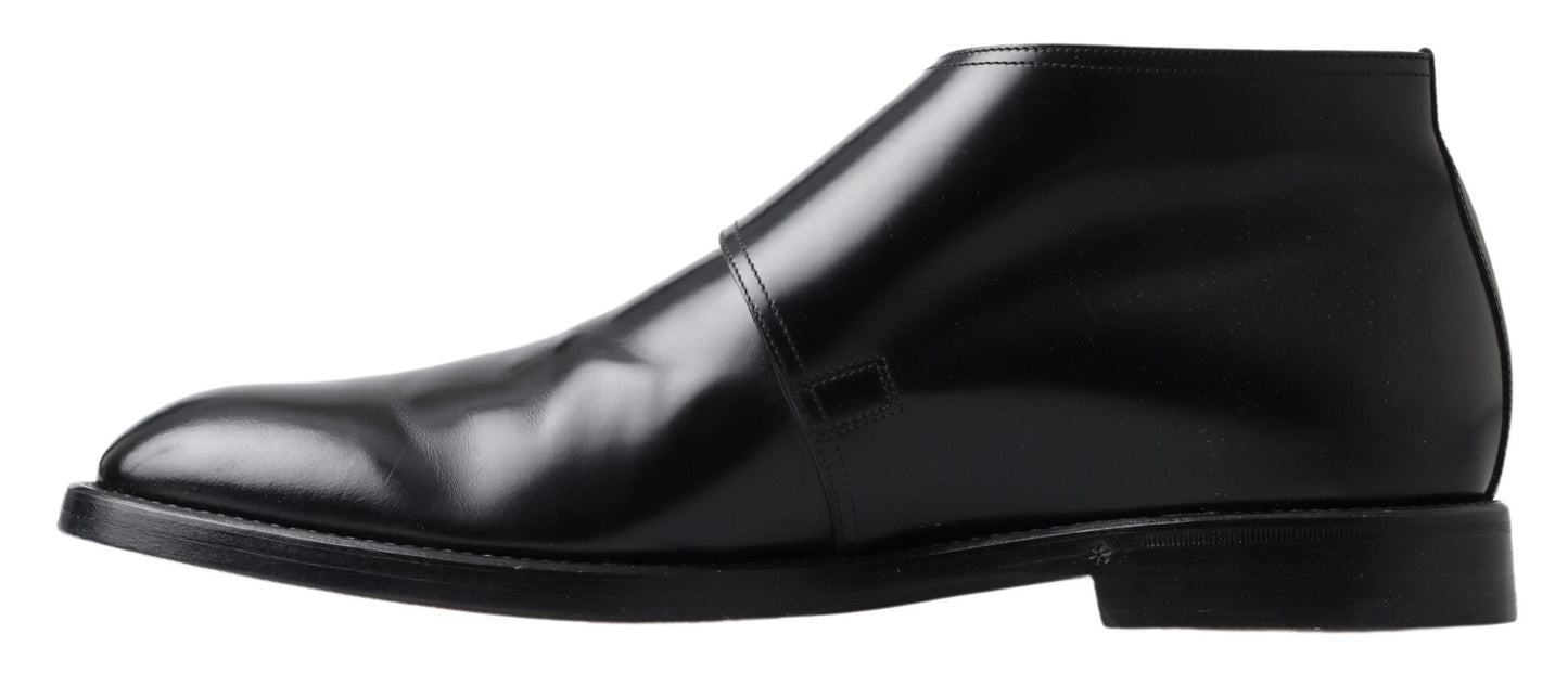 Dolce & Gabbana Elegant Leather Monk Strap Dress Shoes