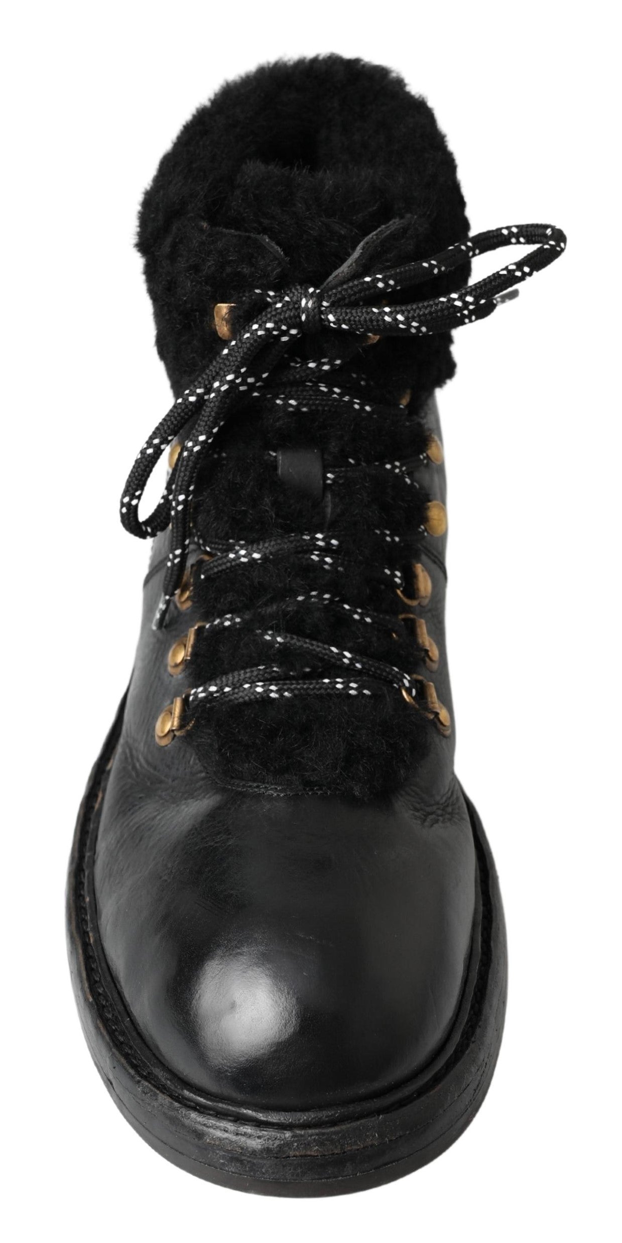 Dolce & Gabbana Elegant Shearling Style Men's Leather Boots