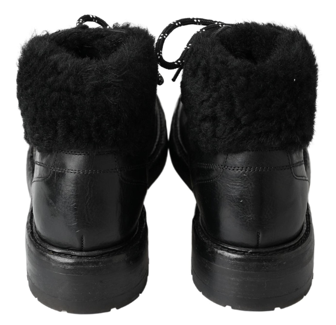 Dolce & Gabbana Elegant Shearling Style Men's Leather Boots