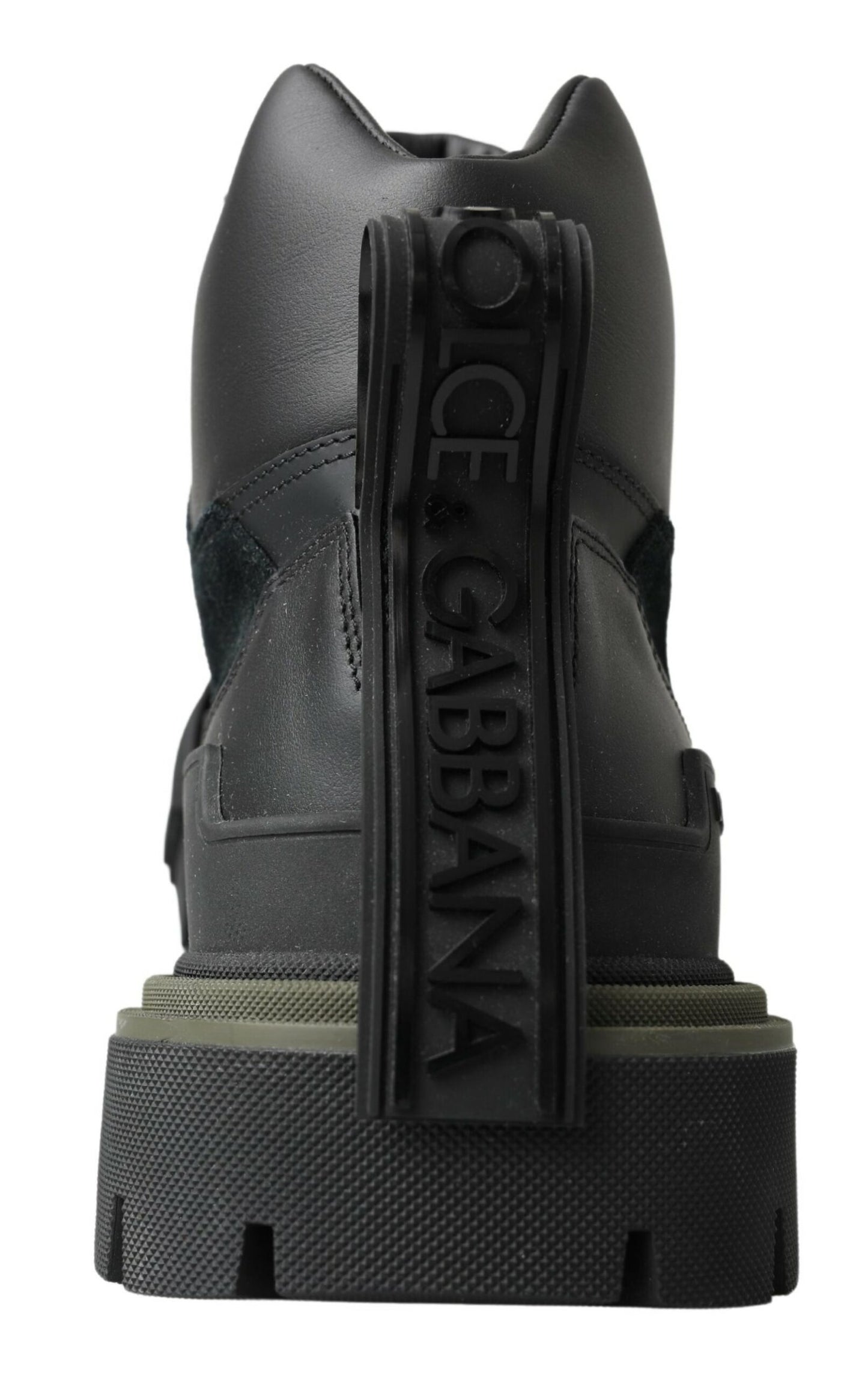 Dolce & Gabbana Elegant Combat Boots in Black and Military Green