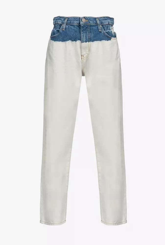 PINKO White Gradient Cotton Denim Jeans