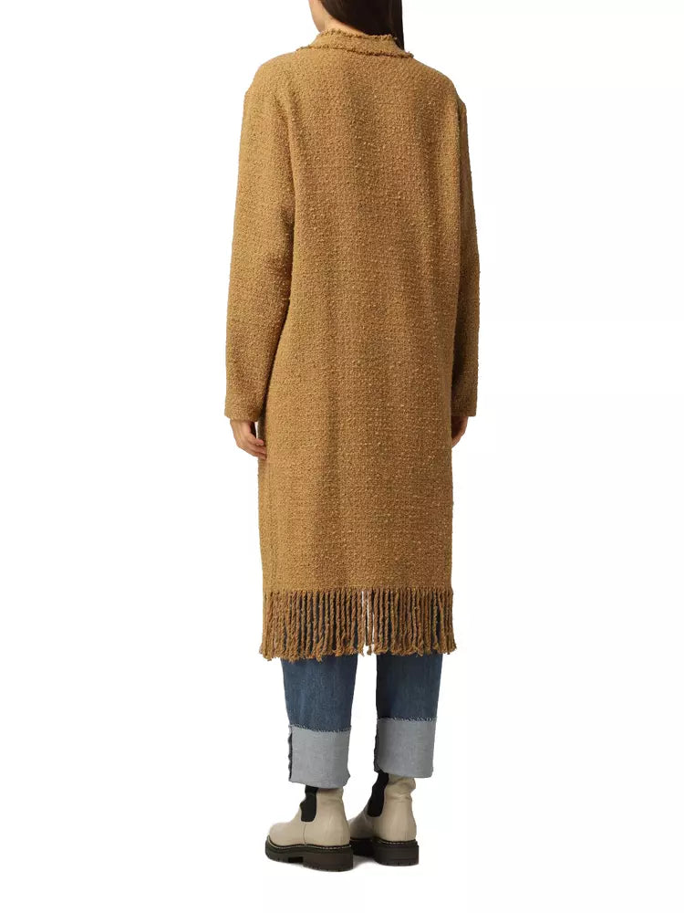 PINKO Chic Cotton Tweed Fringe Coat