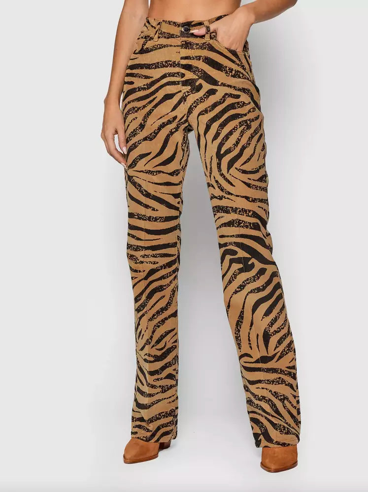 PINKO Chic Leopard Texture Cotton Pants