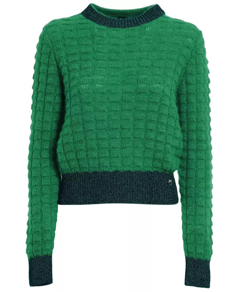 PINKO Chic Alpaca Blend Crop Sweater with Lurex Accents