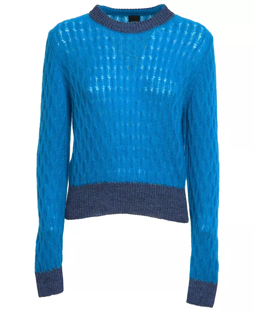 PINKO Chic Alpaca Blend Crop Sweater with Lurex Details