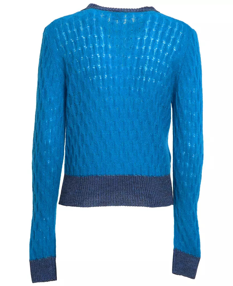 PINKO Chic Alpaca Blend Crop Sweater with Lurex Details