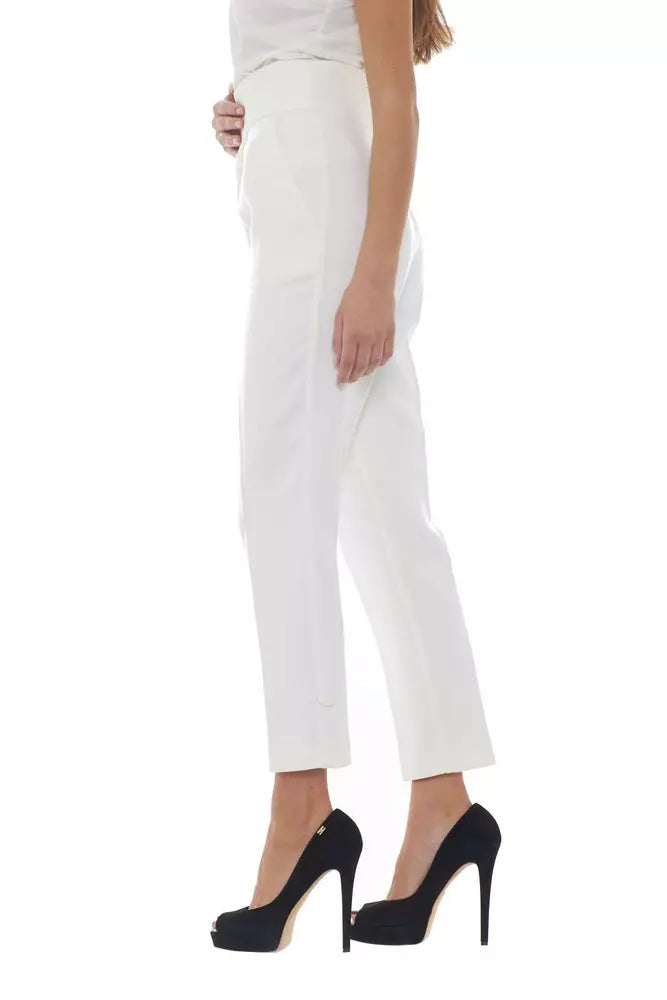 PINKO Elegant White Trousers with Sleek Fit