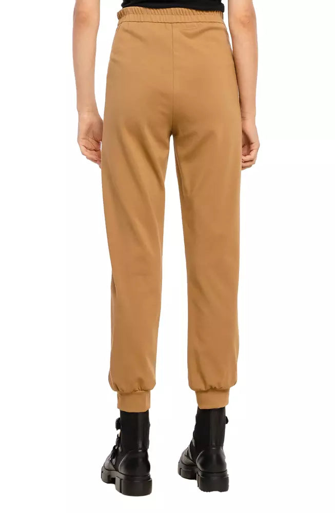 PINKO Chic Camel High-Waisted Trousers