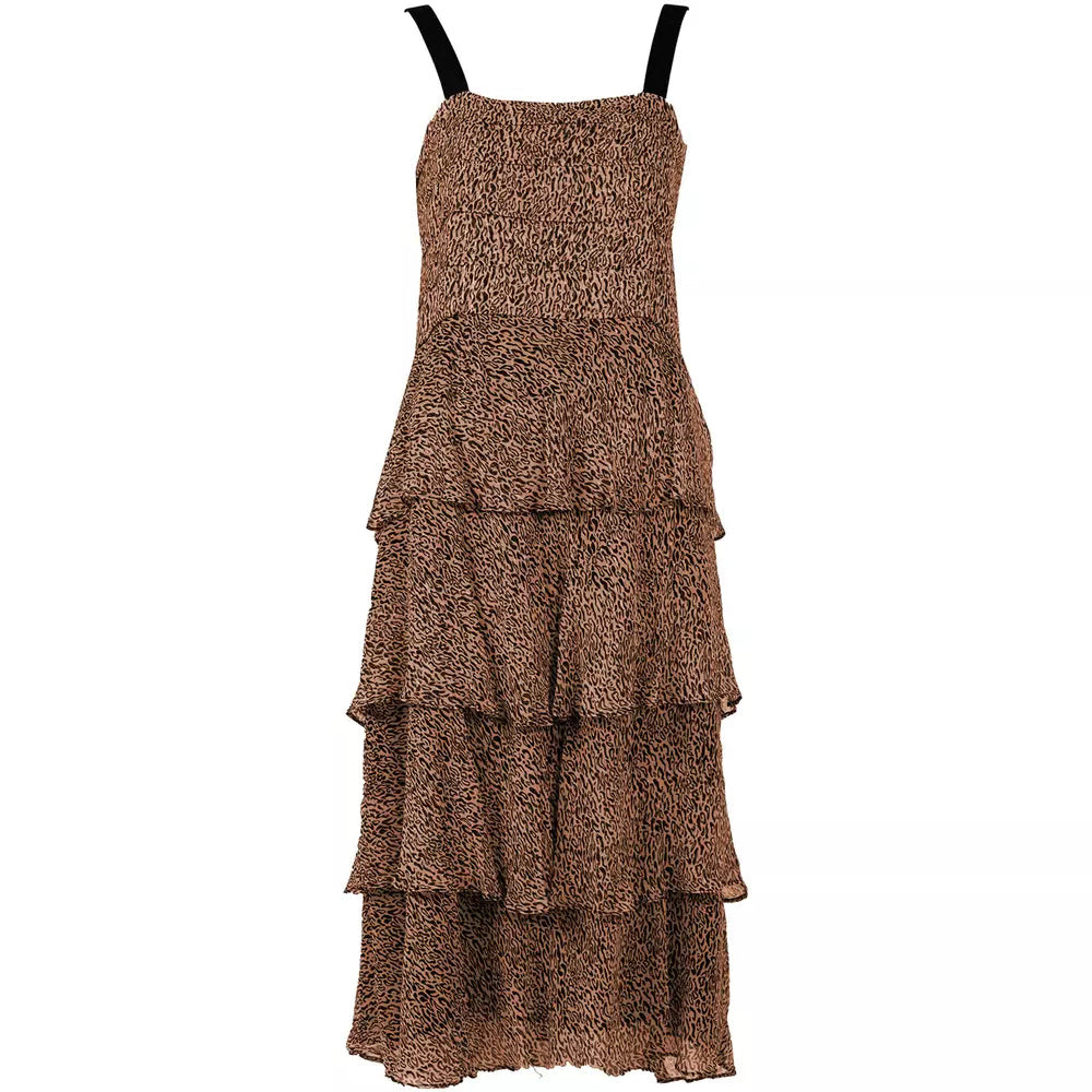 PINKO Elegant Leopard Print Sleeveless Dress