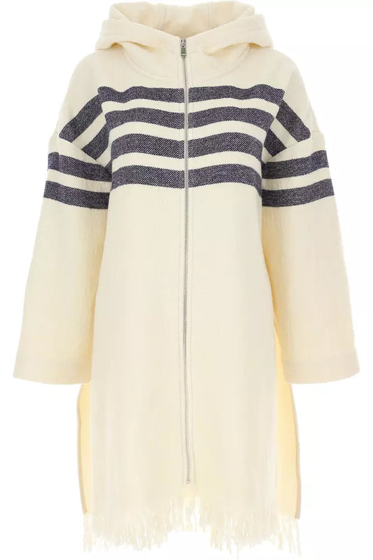 PINKO Elegant Striped Wool Blend Coat