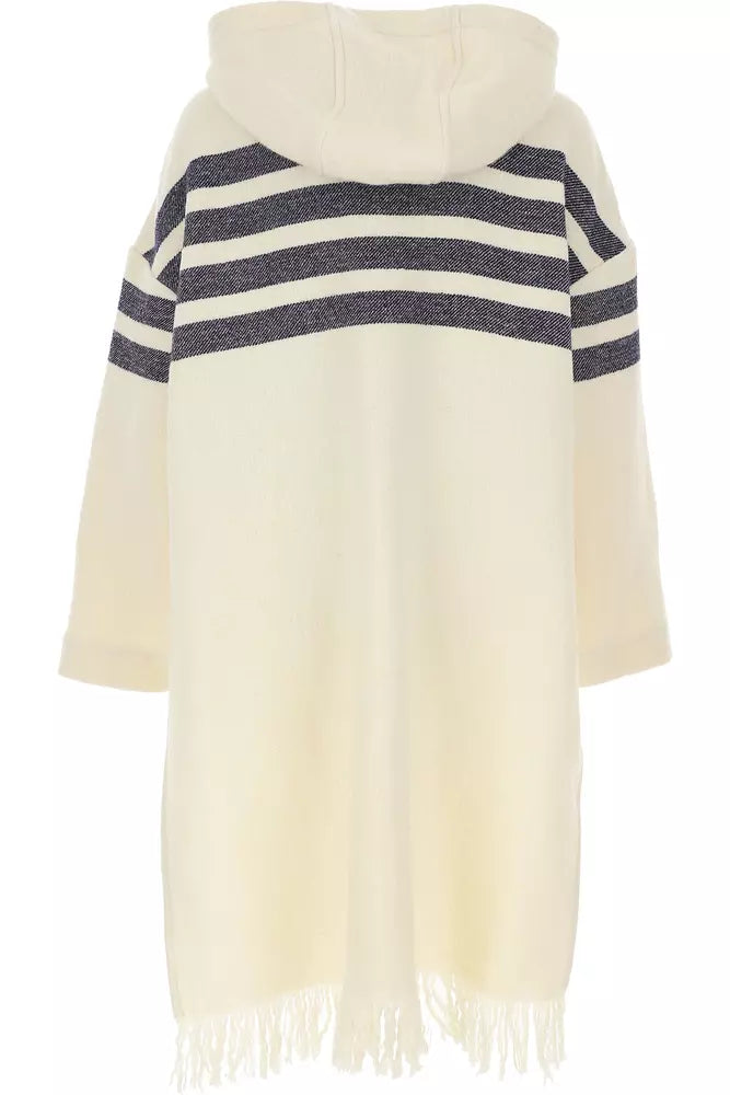 PINKO Elegant Striped Wool Blend Coat