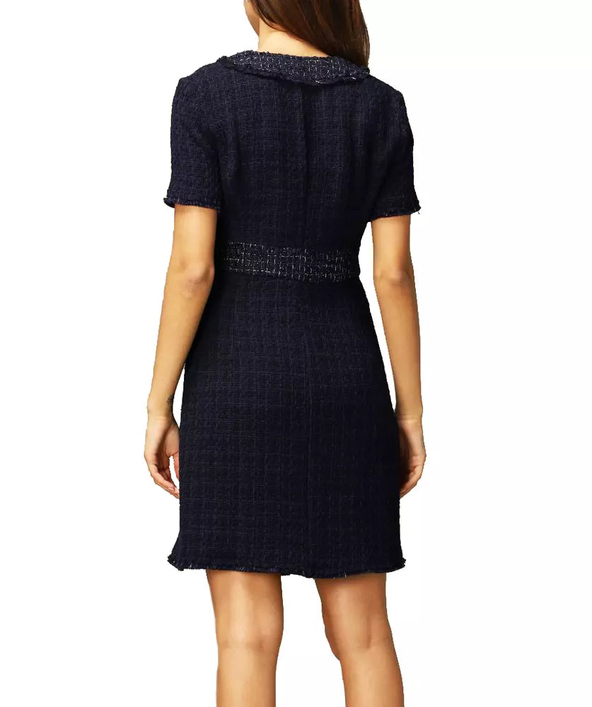 PINKO Elegant Tweed-Textured V-Neck Rinaldo Dress