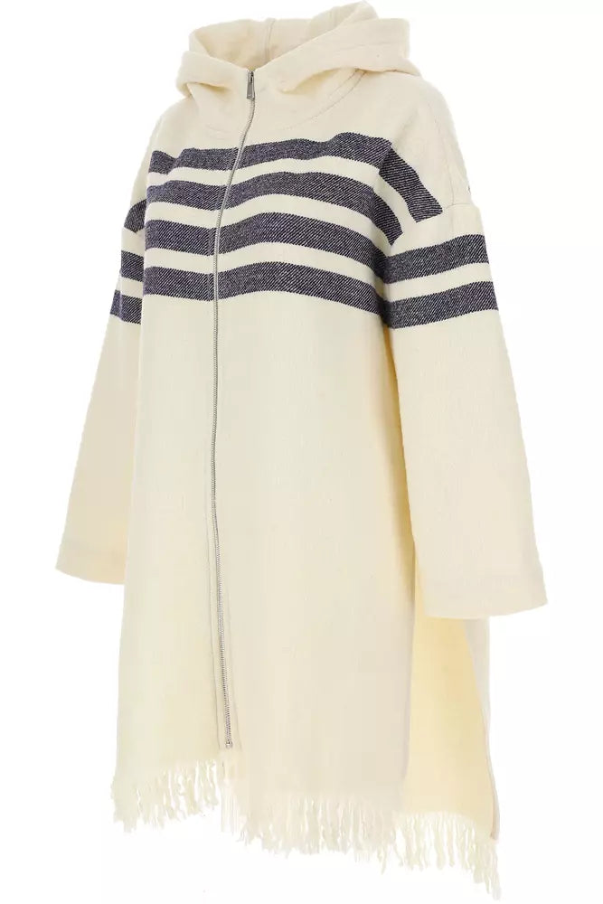 PINKO Elegant Striped Wool Blend Coat