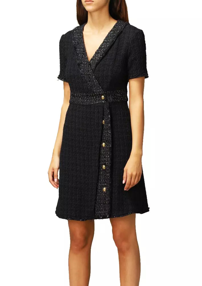 PINKO Elegant Tweed-Textured V-Neck Rinaldo Dress