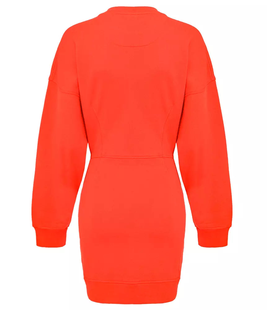 PINKO Chic Red Logo Sweatshirt Dress