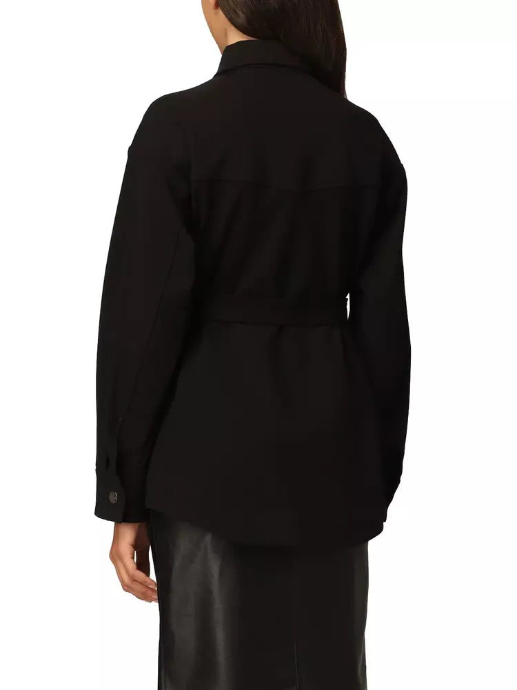 PINKO Sophisticated Black Shirt Jacket with Belt