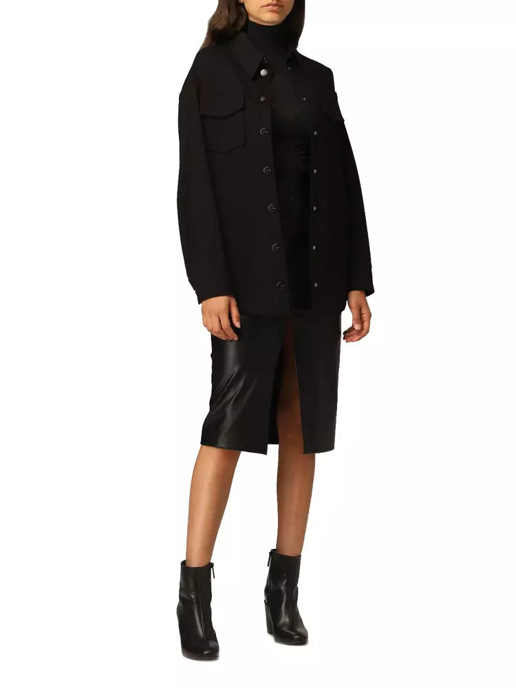 PINKO Sophisticated Black Shirt Jacket with Belt