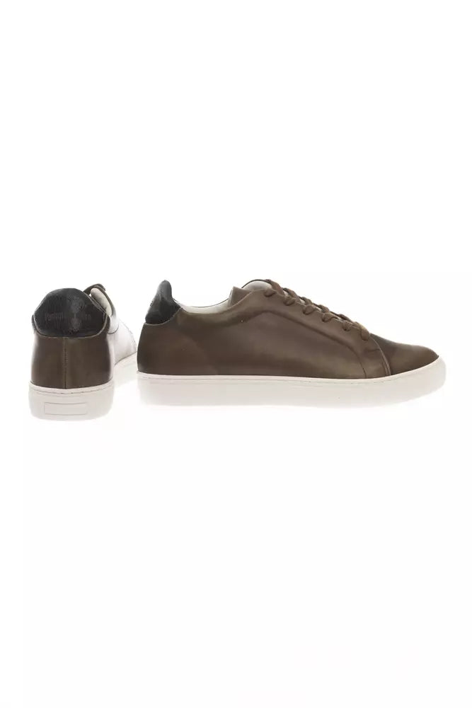 Pantofola D'Oro Brown Leather Men Sneaker