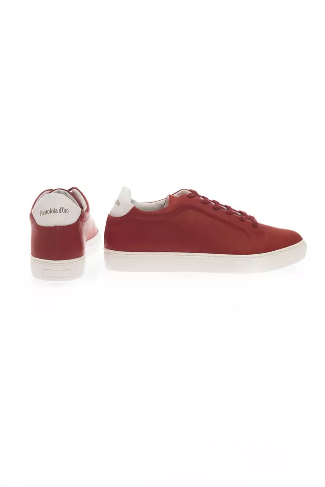 Pantofola D'Oro Red Leather Men Sneaker