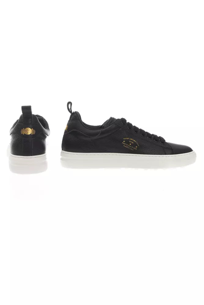 Pantofola D'Oro Black Leather Men Sneaker