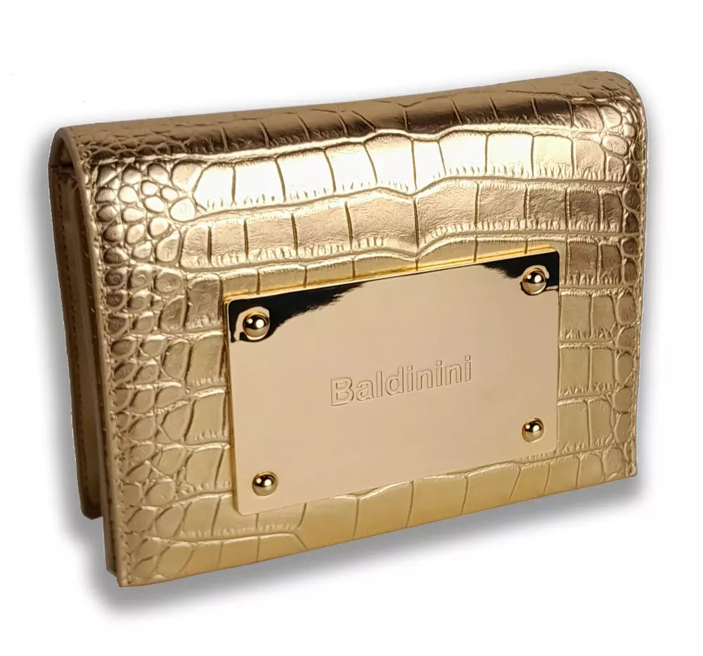 Baldinini Trend Golden Python Print Calfskin Shoulder Bag