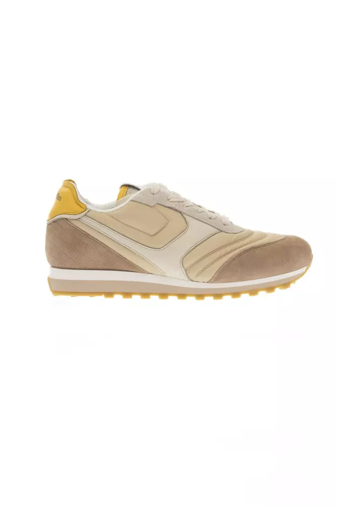 Pantofola D'Oro Beige Leather Men Sneaker