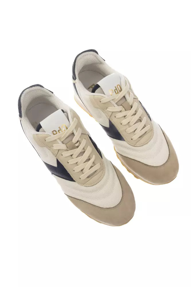 Pantofola D'Oro Beige Leather Men Sneaker