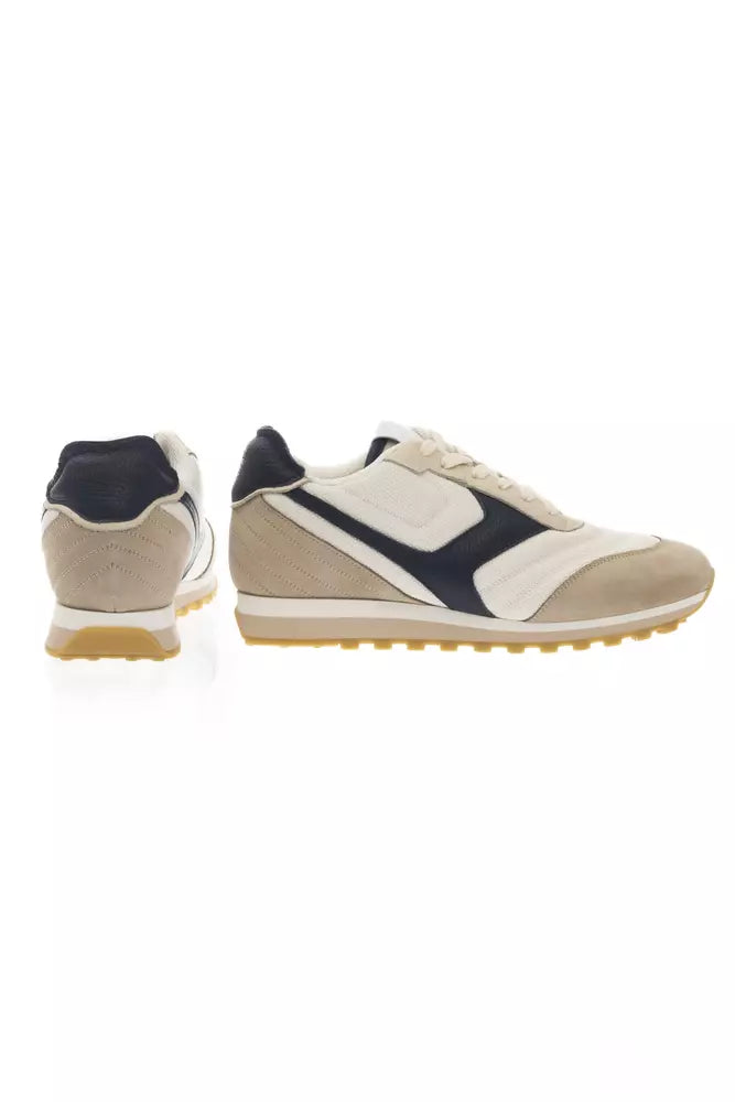 Pantofola D'Oro Beige Leather Men Sneaker