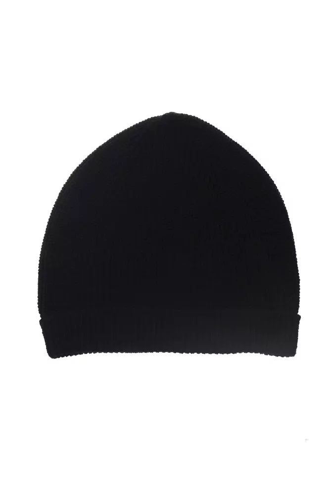 Alpha Studio Black Merino Wool Men Hat