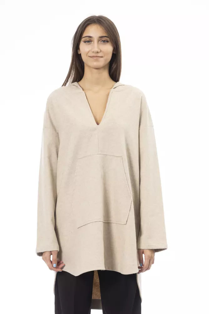 Alpha Studio Beige Wool Women Sweater