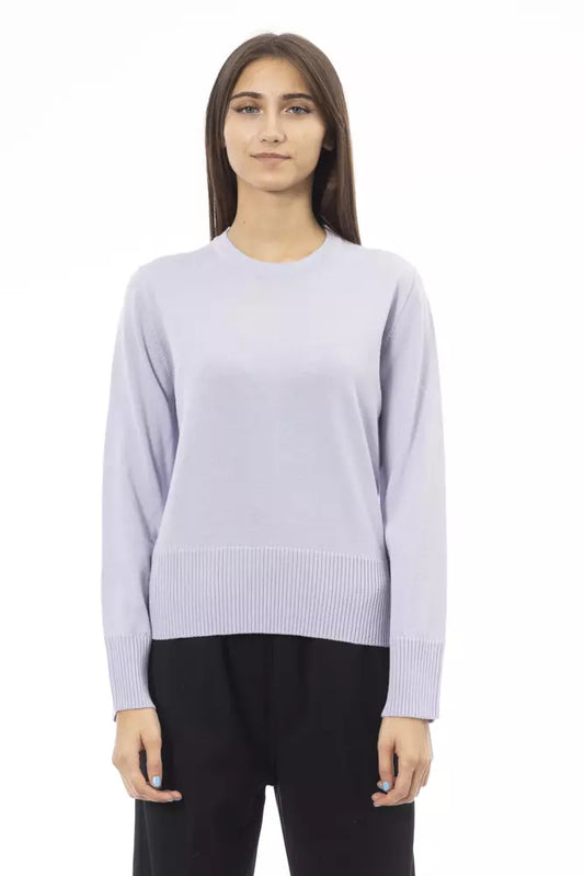 Alpha Studio Silver Merino Wool Women Sweater