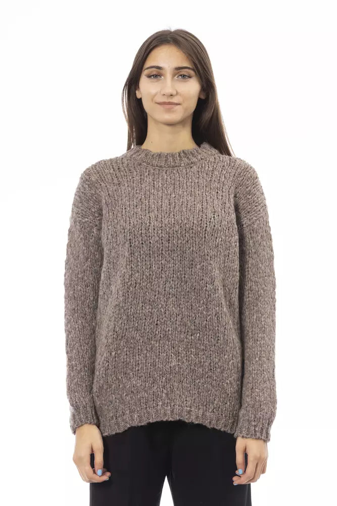 Alpha Studio Brown Alpaca Women Sweater